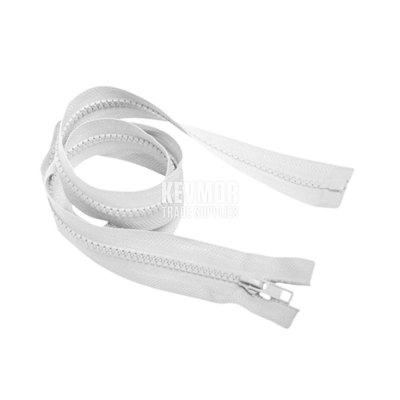 No5 Open End Moulded Zip - White Autolock