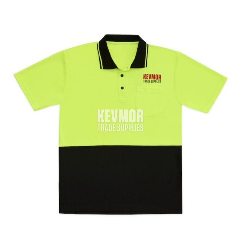 Kevmor High Vis Yellow Polo Shirts Front