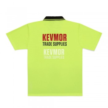 Kevmor High Vis Yellow Polo Shirts Back