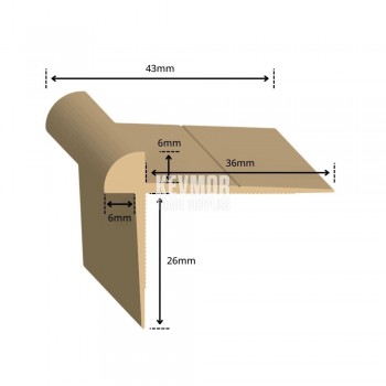 SFS955B - Carpet Tile/Plank Stair Nosing 6mm Bronze Profile