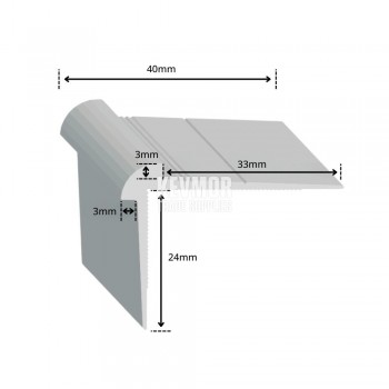 SFS952S - Vinyl Plank Stair Nosing 3mm Silver PRofile