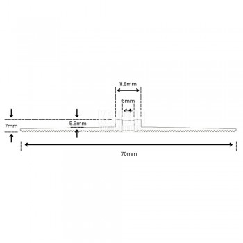 AVREX55.070G Expansion Joint 3.3m x 7mm x 5.5mm x 70mm Matt Silver - Profile