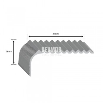 SFS505G Sawtooth Fluted Bullnose Stair Nosing 21mm Gold - Profile