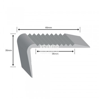 SFS920S - Stair Nosing Silver 3.66m x 65mm - Profile