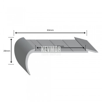 SFS222 Aluminium Deluxe Bullnose Stair Nosing - Profile