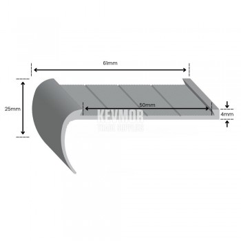 SFS223 Bullnose Stair Nosing Aluminium - Profile