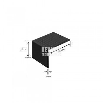 ASN156NMBL Stair Nosing Self Adhesive - 3.3m x 30mm Matt Black - Profile