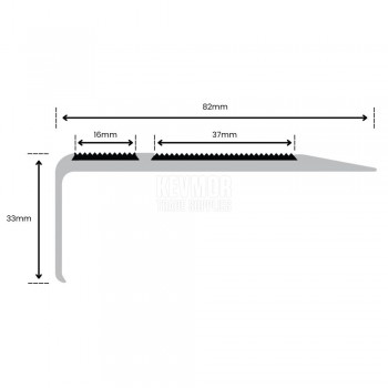 SFS82D Abrasive Aluminium Stair Nosing - Profile