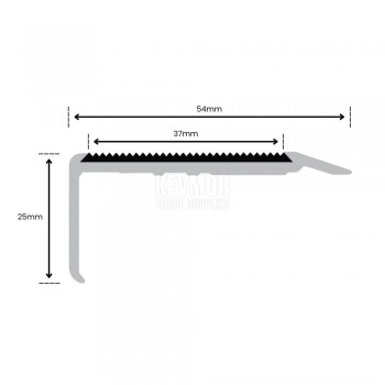 SFS54 54mm Aluminium Stair Nosing - Profile