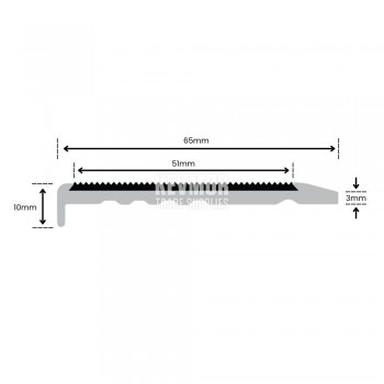 SFS65-3SN Premium Stair Nosing for Carpet 10mm - Profile