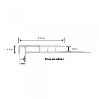 SFS50-5SN Deep Anodised Premium Stair Nosing 10mm - Profile