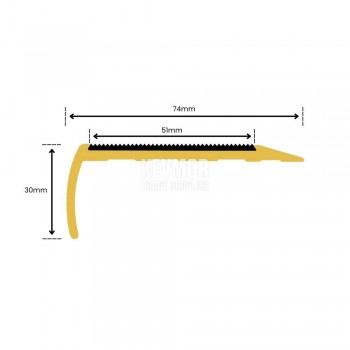 SFSB74M 74mm Brass Stair Nosing - Profile