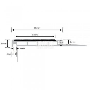 SFS65-6SN Stair Nosing for Carpet Tiles - Profile