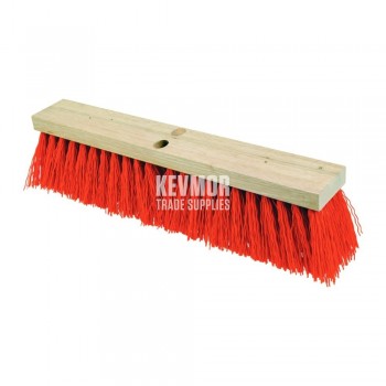Kraft 24" Broom with Scraper & Orange Poly Bristles