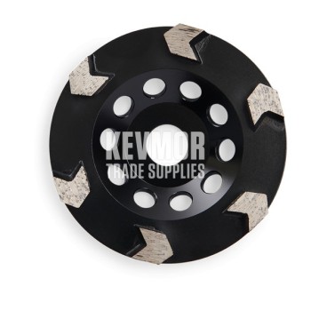 30 Grit Soft - 6 Arrow Segment  - 125mm Diamond Cup Wheel