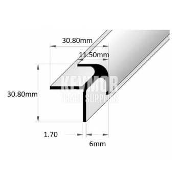 Trim External Corner Angle 6mm Matte Silver