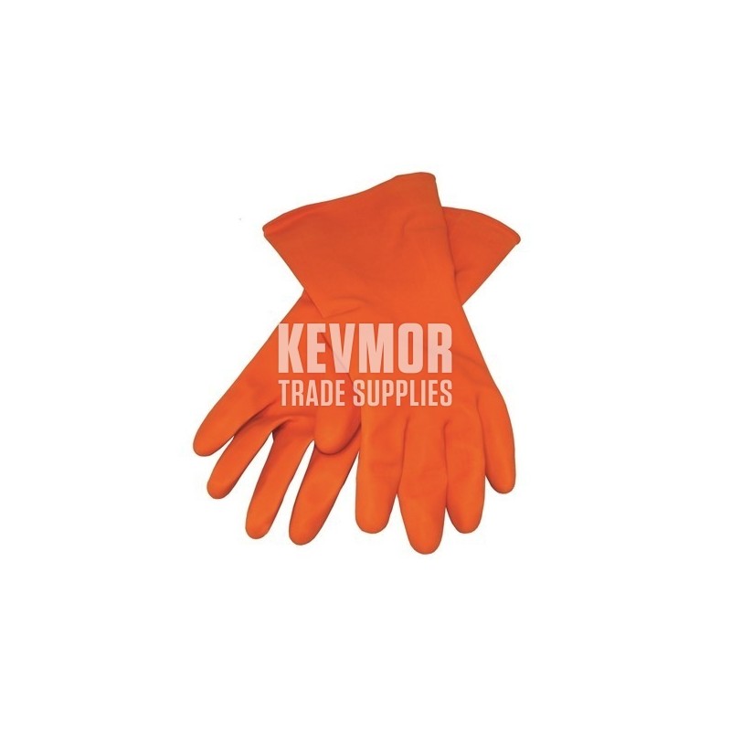 Rubber Gloves Orange Latex Kraft GG426