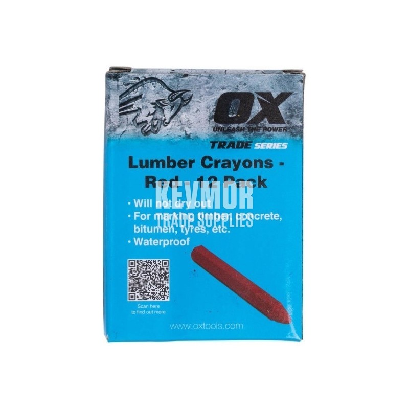OX Lumber Crayons 12pk - Red