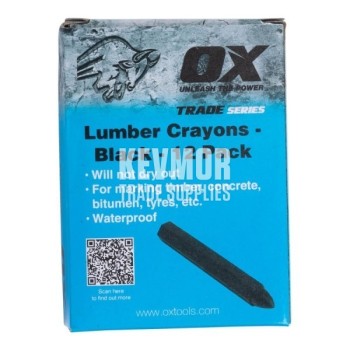 OX Lumber Crayons 12pack - Black