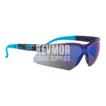OX Blue Mirrored Safety Glasses