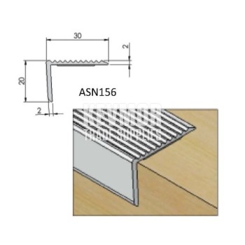 ASN156NMBL Stair Nosing Self Adhesive - 3.3m x 30mm Matt Black