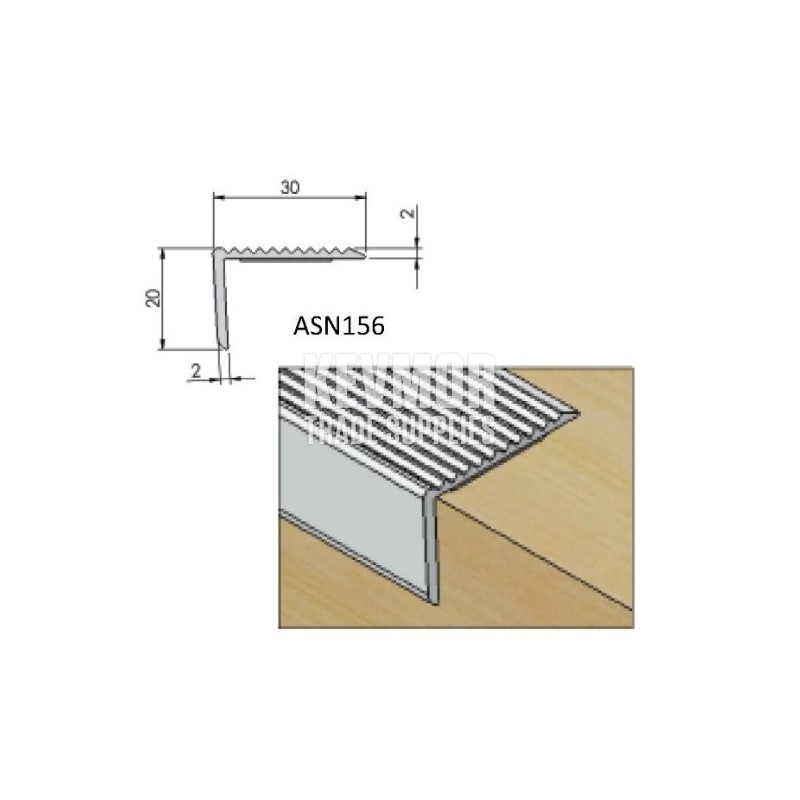 ASN156NMBL Stair Nosing Self Adhesive - 3.3m x 30mm Matt Black