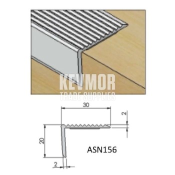 ASN156NMSMBL Stair Nosing Self Adhesive - 30mm Matt Silver