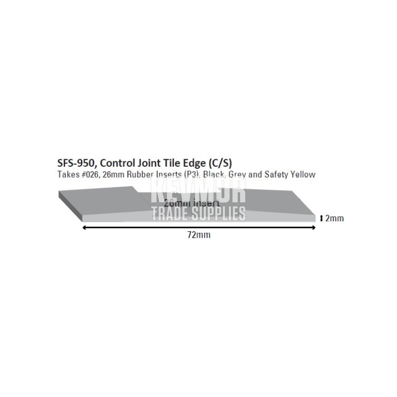 SFS-950 Control Joint Tile Edge - 3.66m Matt Silver