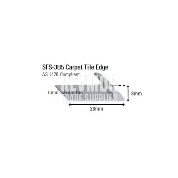 SFS385 - Carpet Tile Edge Ramp 8mm Aluminium